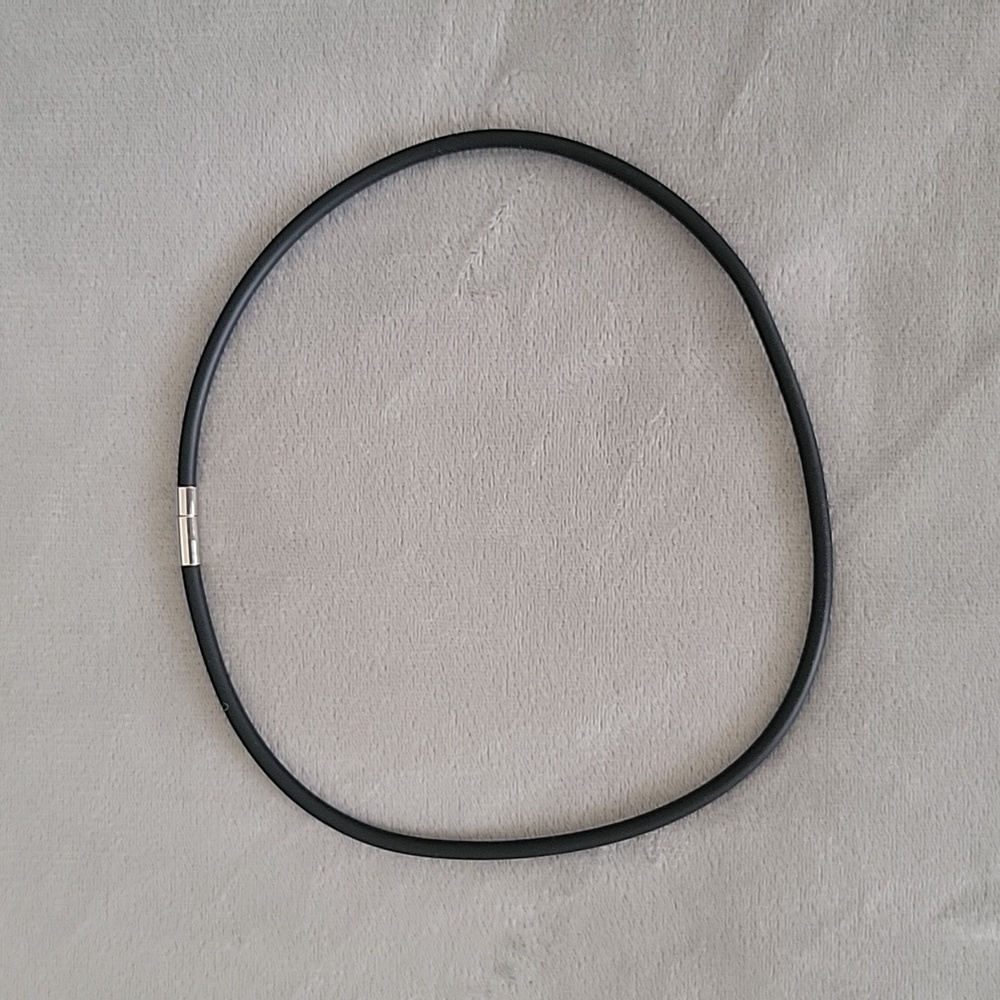 Black Rubber Necklace Jewelry Making, Length 18", Width 0.25" 4mm